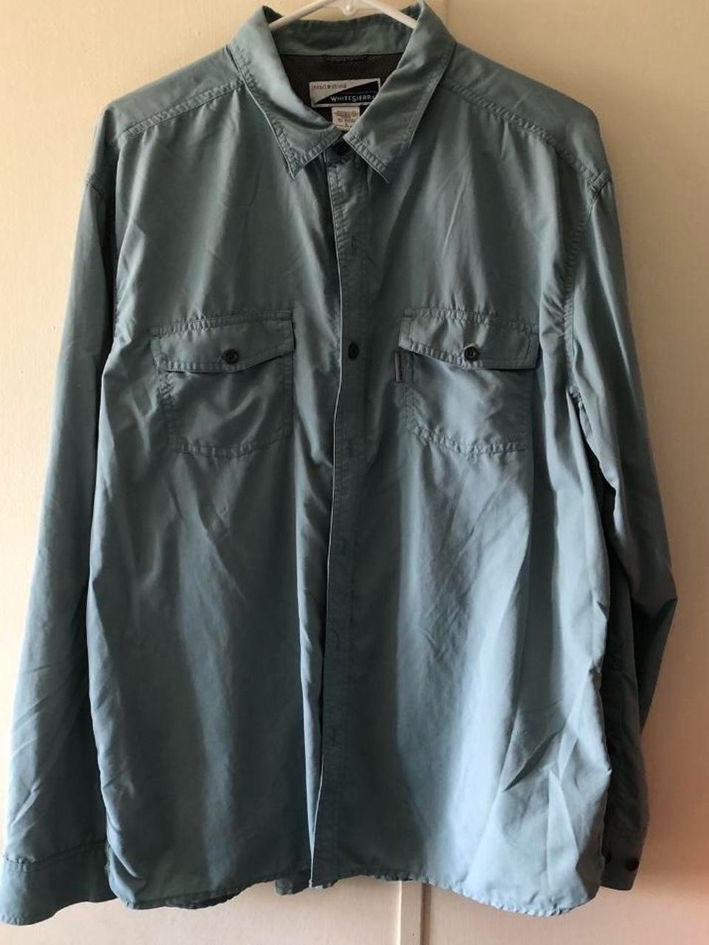 Men's Blue Button-Up Jacket Shirt